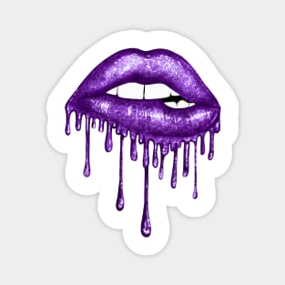 Dripping Deep Purple Lips Magnet