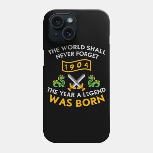 1904 The Year A Legend Was Born Dragons and Swords Design (Light) Phone Case