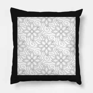 Endless Texture with Mustycal Cosmic Flowers Pillow