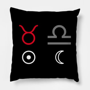 Taurus Sun Libra Moon Zodiac Sign Pillow