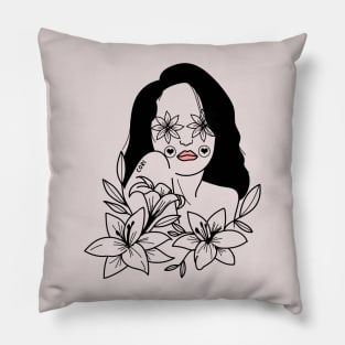 GIRL FLOWERS Pillow