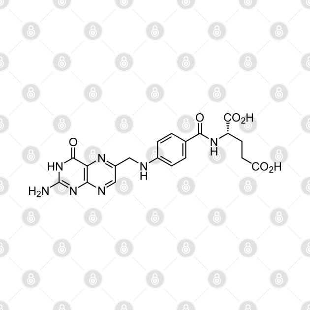 Vitamin B9 Folic Acid C19H19N7O6 Molecule by Zeeph