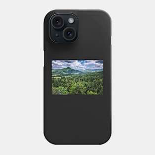 Mountains covered in pine trees Phone Case