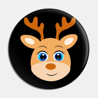 Cute Funny Reindeer Animal Face Pin