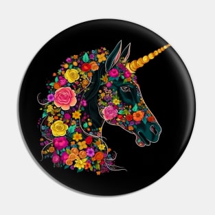 Unicorn of Flowers - Horse design Pin