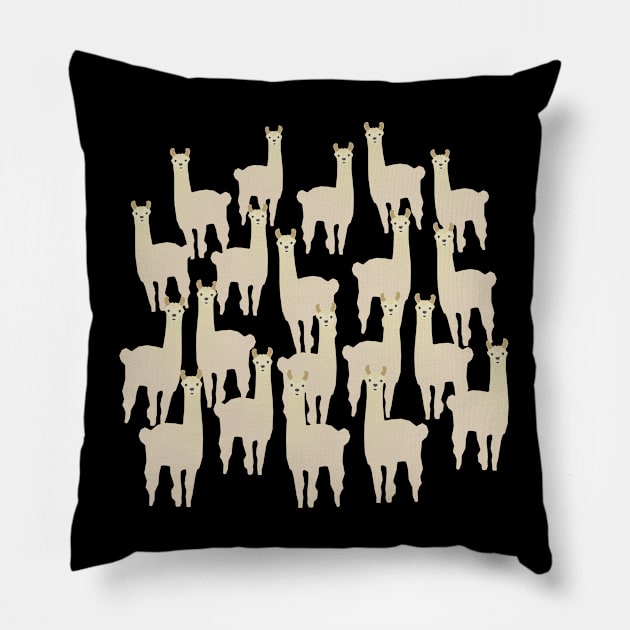 Curious Llamas Pattern Pillow by Davey's Designs