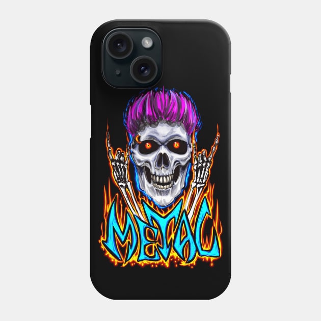 Punk Rocker Skeleton Phone Case by Shawnsonart