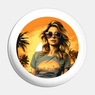 Summer Surfer Girl Pin