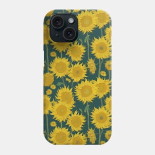 Beautiful Sunflower Pattern Painting Vintage Phone Case