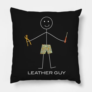 Funny Mens Leatherworking design Pillow