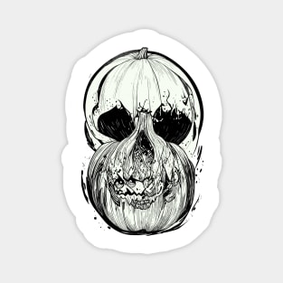 Halloween Pumpkin Skull Magnet