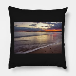 Mumbles across Swansea Bay at sunset Pillow