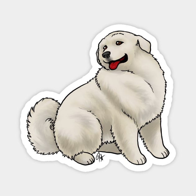 Dog - Pyrenean Mountain Dog - Tan Magnet by Jen's Dogs Custom Gifts and Designs