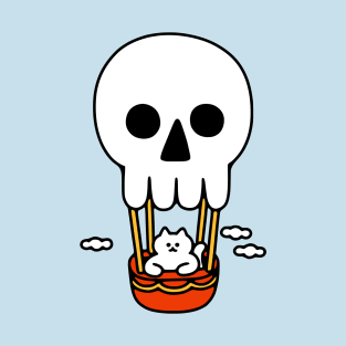 Cat up in Skull Balloon T-Shirt