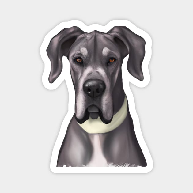 Cute Great Dane Drawing Magnet by Play Zoo