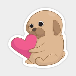 Pug with Heart Magnet