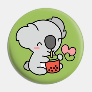 Cute Koala Bear Sipping Bubble Tea - Kawaii Boba Pin