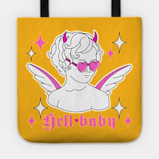 Fun goth glam cupid y2k in heart shaped glasses Tote