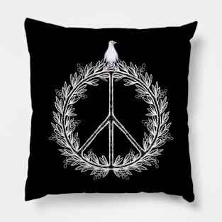 Peace symbol olive tree Pillow