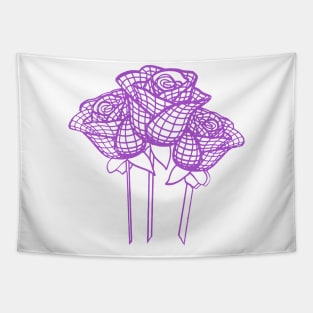 Enchanted Mesh Graphic Purple Roses Vector Tapestry