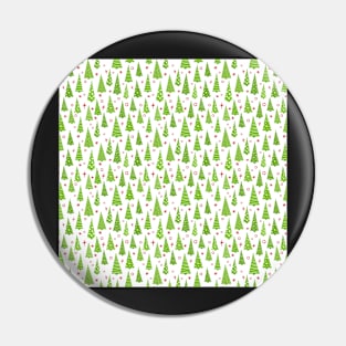 Pattern of Mod Christmas Trees and Dots Pin