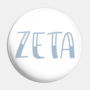 Light Blue Zeta Letter Pin