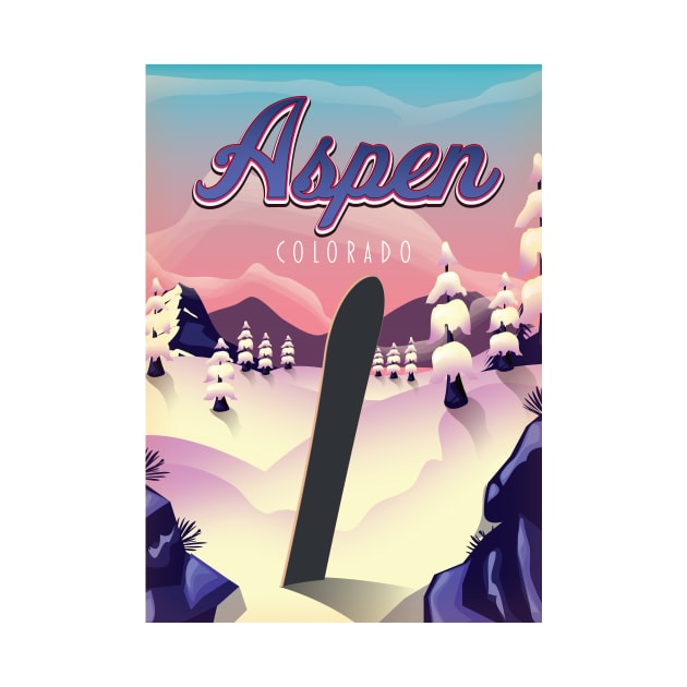 Aspen Colorado Snowboarding poster by nickemporium1