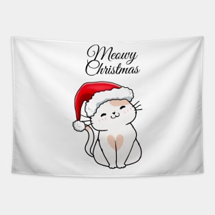 Cute Christmas - Meowy Christmas Cat Tapestry