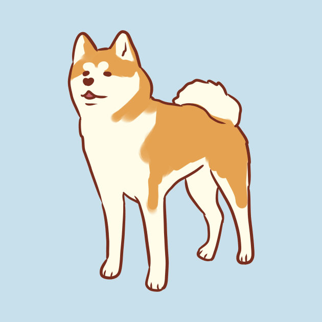 Cute japanese akita illustration by Mayarart