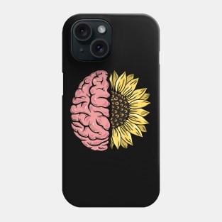 Brain Floral sunflower, Mental Health Matters Phone Case