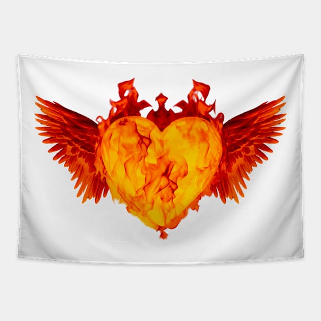 Burning Heart Tapestry by BRYLZ666