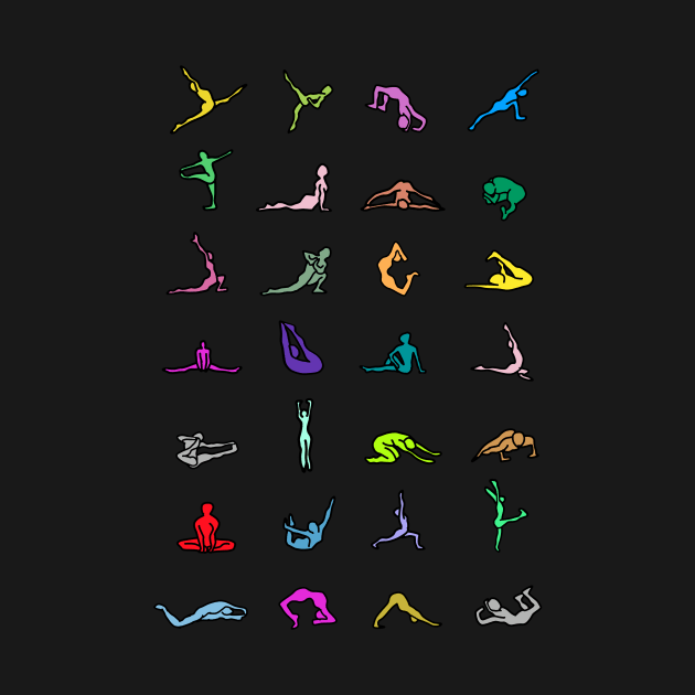 Rainbow Yoga Poses by notsniwart