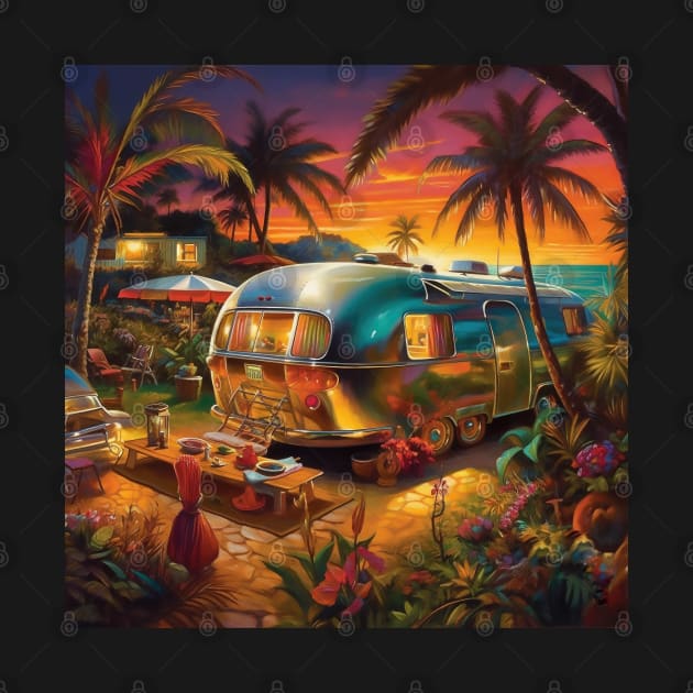 Camping at Trestles by Phatpuppy Art