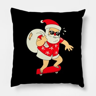 Christmas Skateboarding Santa Pillow