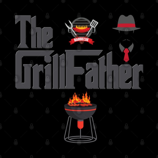 The Grillfather, BBQ, Barbecue, Cook, Meat, Steak, Propane Tank, Grill, Food, Mafia, The Grill Father, Funny Foodie, Foodie, Fathers Day Gift, Grilling by DESIGN SPOTLIGHT