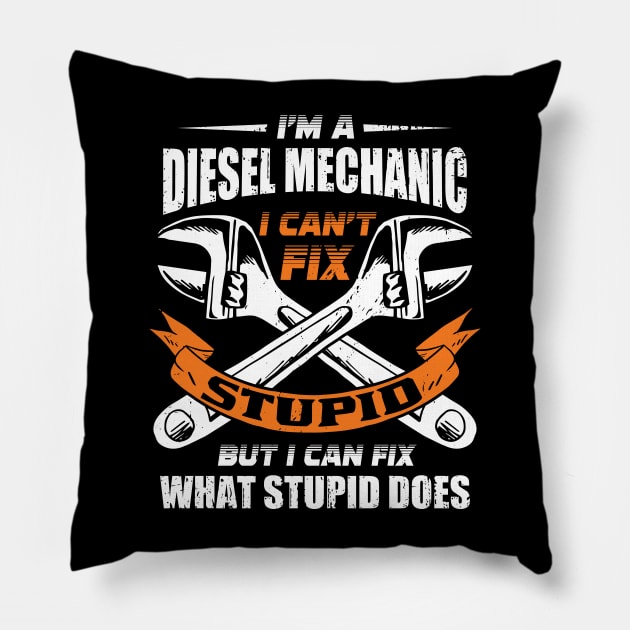 Funny Diesel Mechanic Gift Pillow by Dolde08