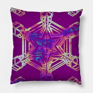 Snowflake Dark Magenta Pillow