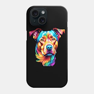 Surrealism art style vibrant Dog with calm brown eyes #2 Phone Case