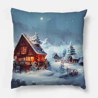 Winter Holiday Chrismas tree Landscap gift designs Series 06 Pillow