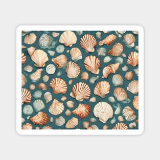 Retro Seashell Pattern Magnet