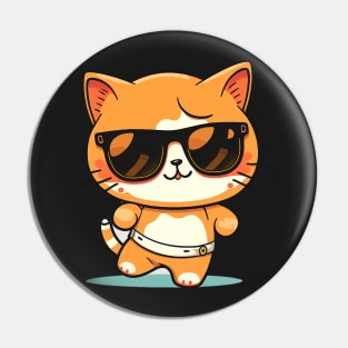 Cat wearing sunglasses Pin