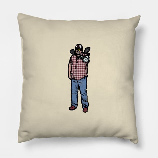 Cable the Larry guy Pillow by jonah block