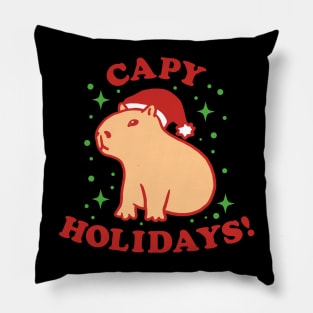 Capybara Christmas Capy Holidays Pillow