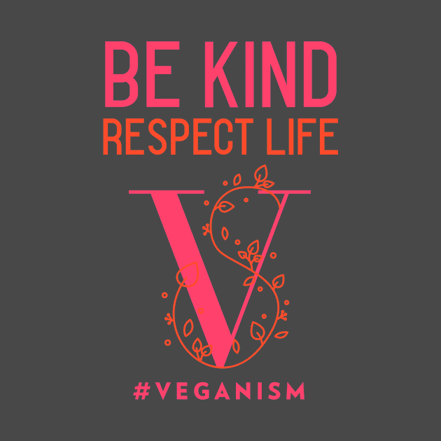 Be Kind, Respect Life #Veganism by Herbivore Nation - Vegan Gifts