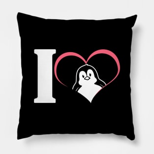 'I Love Penguins' Cute Penguin Seabird Gift Pillow