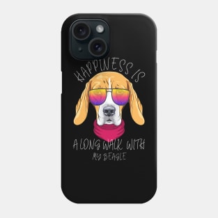 Happiness Is A Long Walk With My Beagle Phone Case