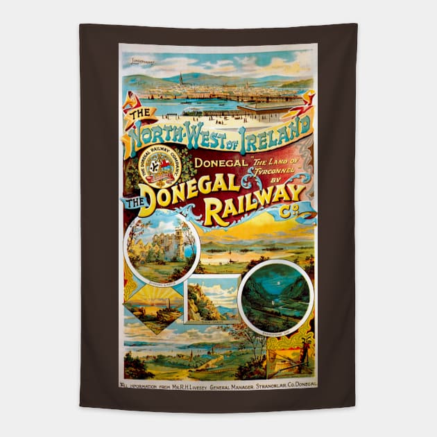 Vintage Travel Poster - Donegal Railway Tapestry by Starbase79