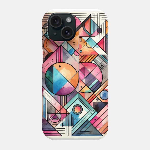 Psychedelic looking abstract illustration geometric shapes Phone Case by WelshDesigns