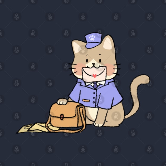 Mailman cat with love letter by ballooonfish