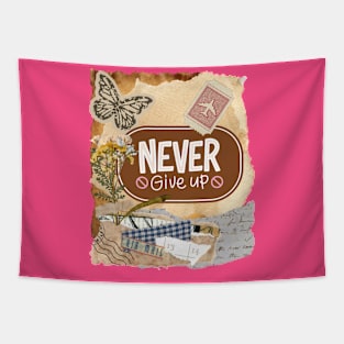 Never Giveup - Motivational Quotes Tapestry